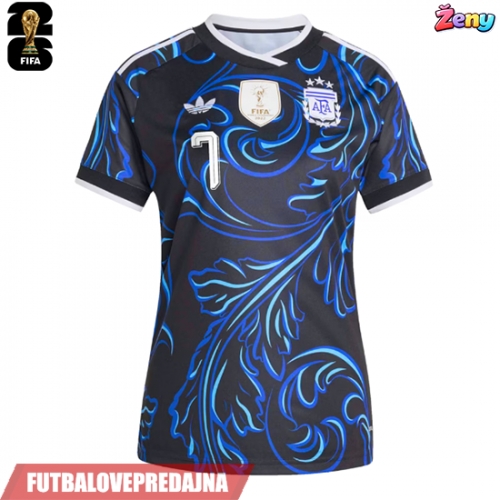 Lacne Ženy Futbalové dres Argentína Rodrigo De Paul #7 MS 2026 Krátky Rukáv - Preč